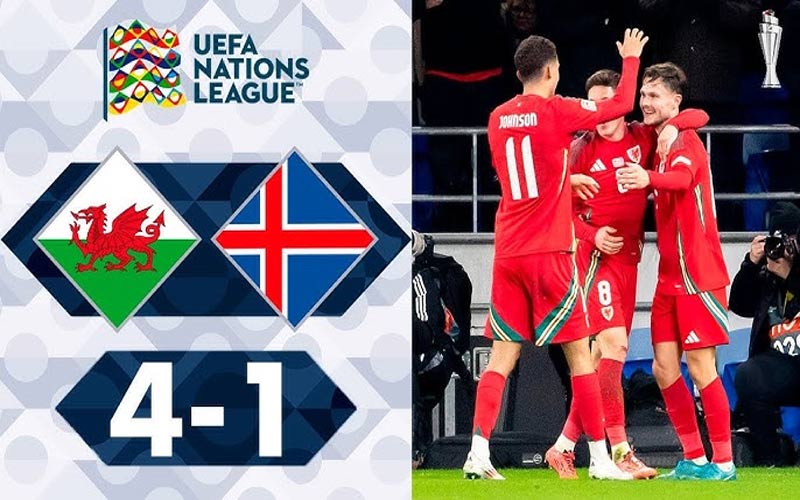 Xứ Wales 4-1 Iceland: Xứ Wales thắng đậm, giành quyền thăng hạng Nations League